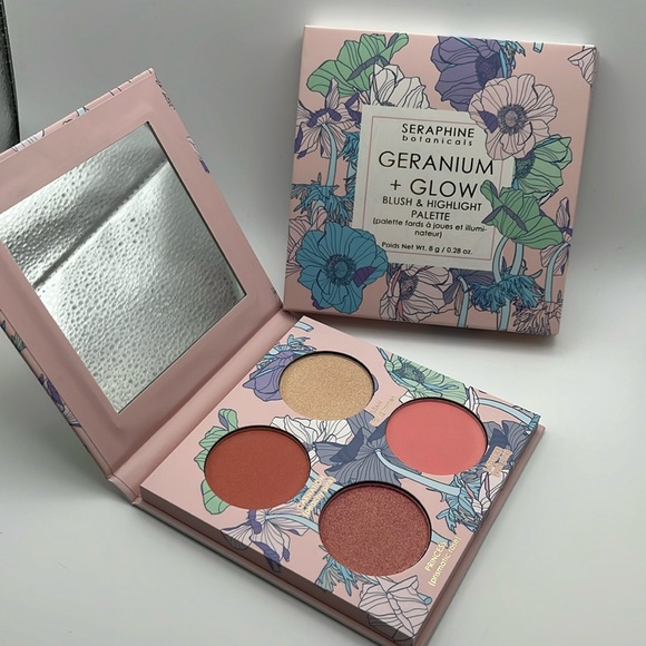 🆕 Helio Pink Seraphina Botanicals Geranium + Glow  Blush & Highlight Palette - Picture 1 of 5